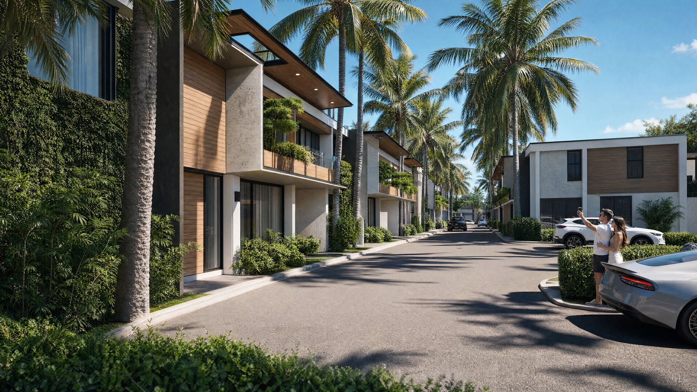Streetscape at The Mansions at Riverland